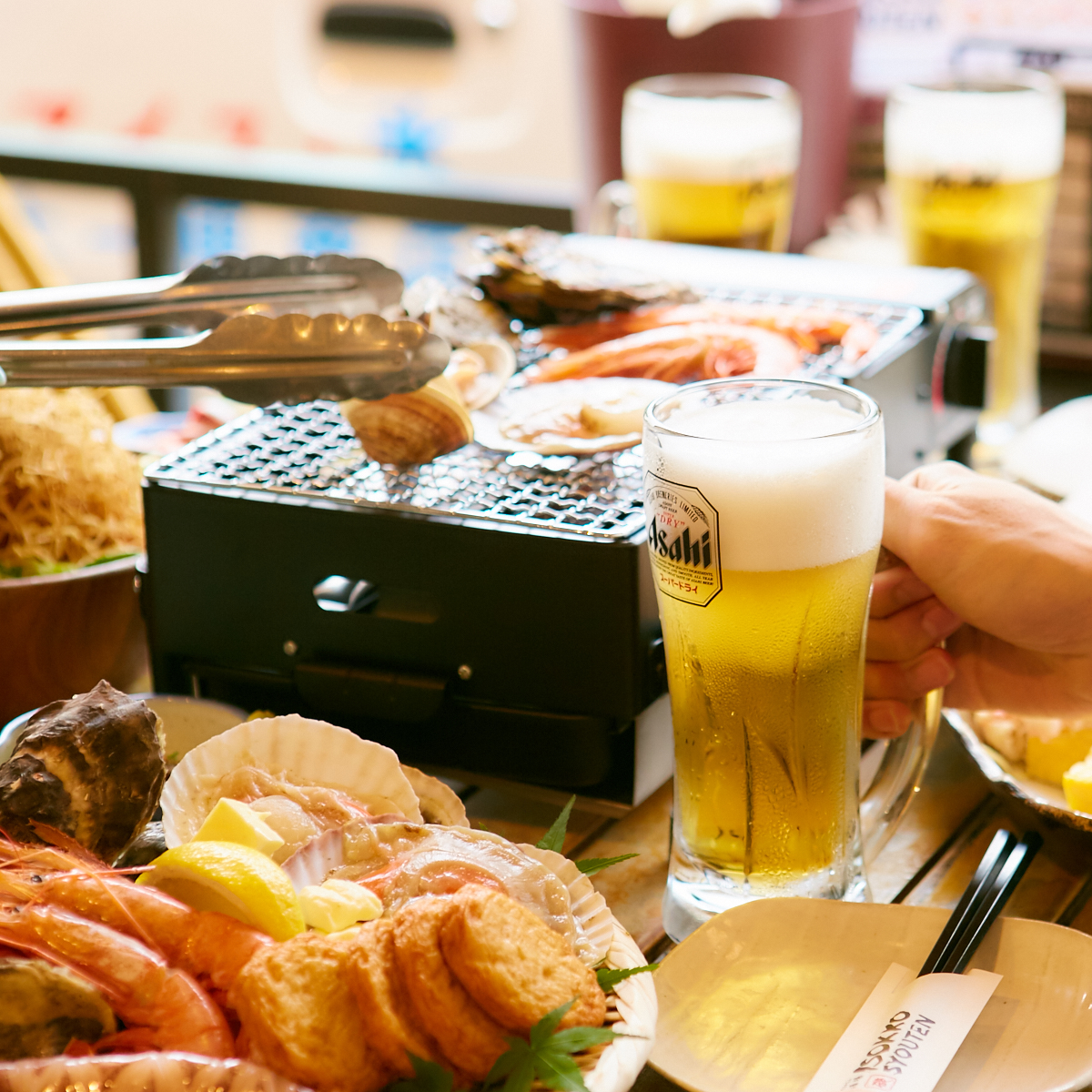 ジュージュー焼ける音に食欲が刺激される ｜博多磯っこ商店